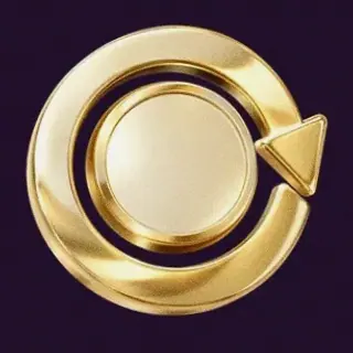 Gold circular arrow — Spinago