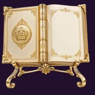 Ornate open book — Spinago